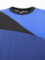 Костюм спортивный:футболка и шорты прямые со средней посадкой, цвет: темно-синий