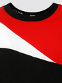 Костюм спортивный:футболка и шорты прямые со средней посадкой, цвет: черный