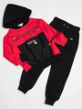Комплект для мальчика: толстовка и брюки спортивные, цвет: красный