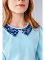 Блузка полуприлегающего силуэта, цвет: голубой