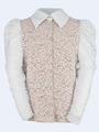 Блузка полуприлегающего силуэта, цвет: белый
