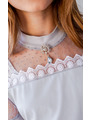 Блузка прилегающего силуэта, цвет: серый