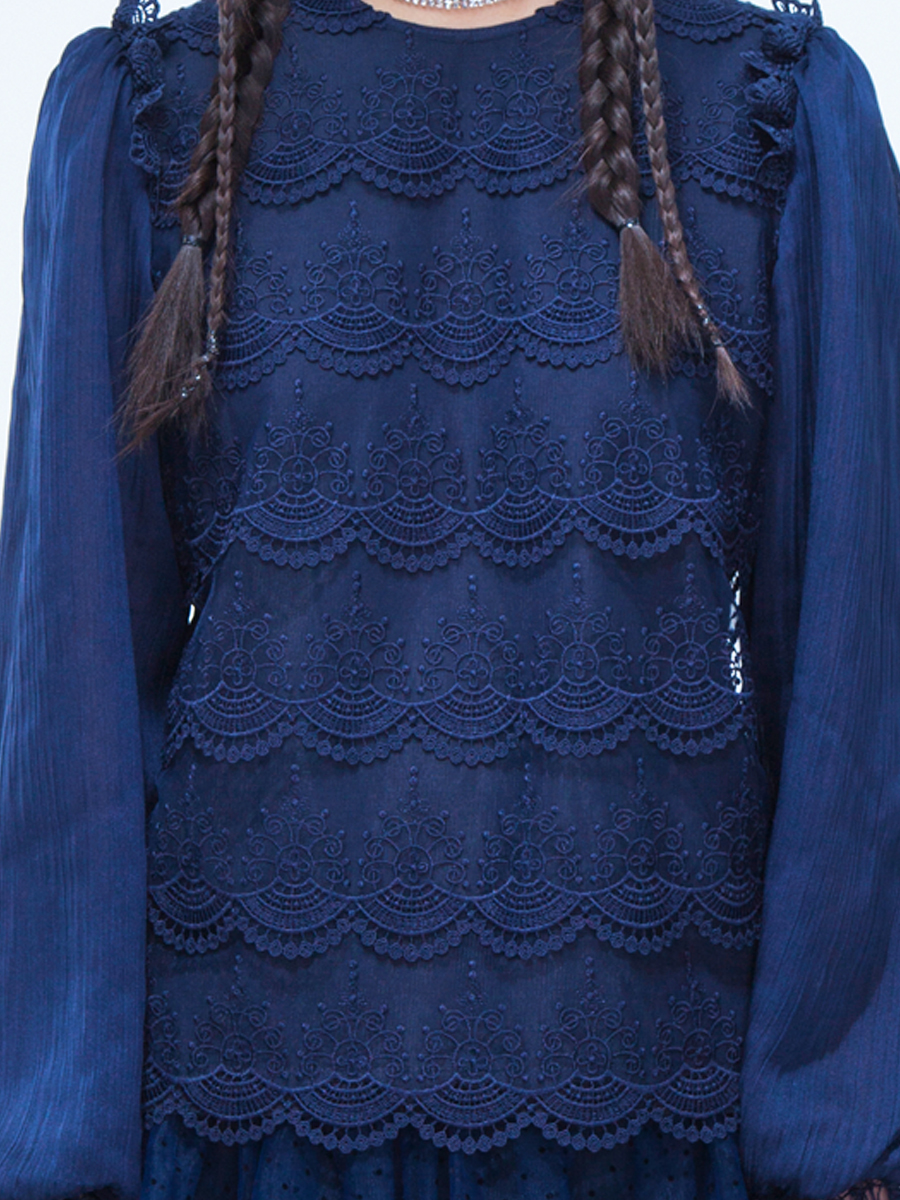 Блузка трикотажная, цвет: темно-синий