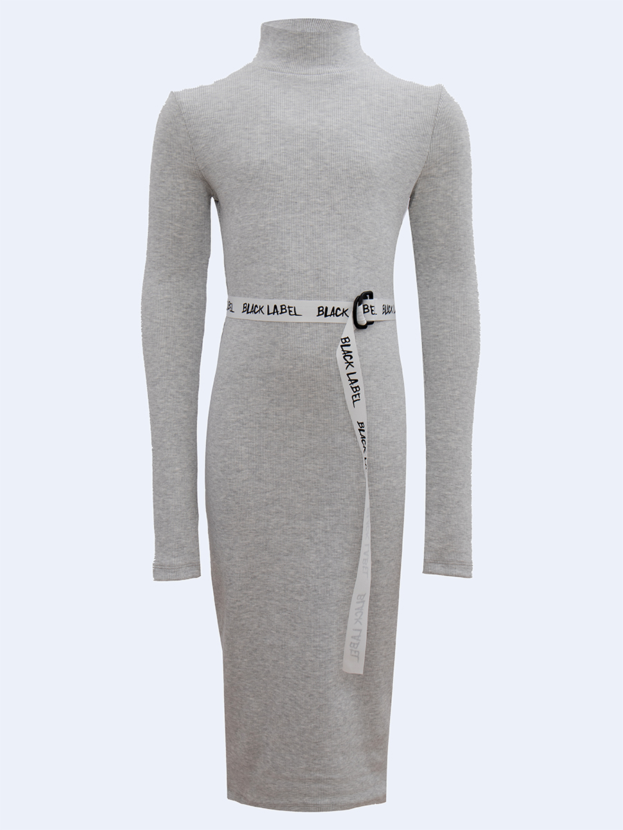 Платье прилегающего силуэта, цвет: серый меланж