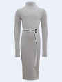 Платье прилегающего силуэта, цвет: серый меланж