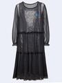 Комплект:из двух платьев прямого силуэта, цвет: серебряный,черный