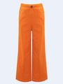 Брюки широкие с завышенной талией для девочки, цвет: оранжевый