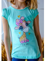 Комплект для девочки: футболка и капри, цвет: мятный