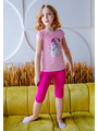 Комплект для девочки: футболка и капри, цвет: светло-розовый