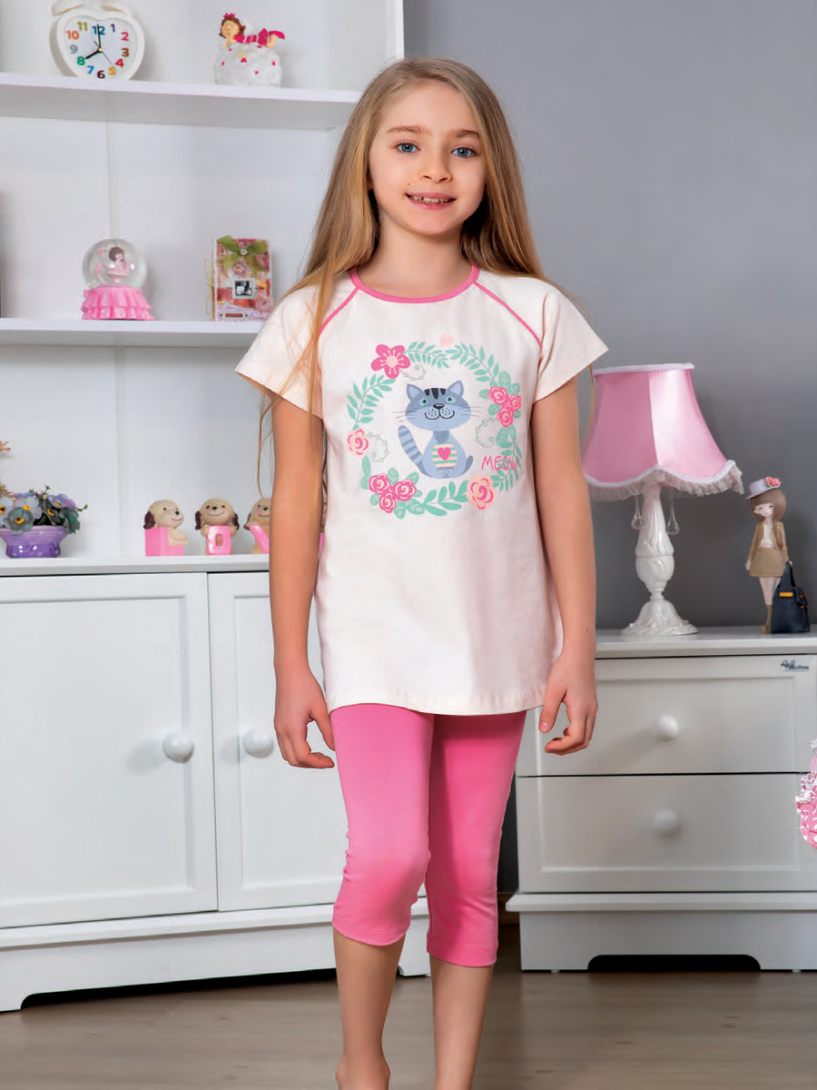 Пижама для девочки, цвет: мультиколор
