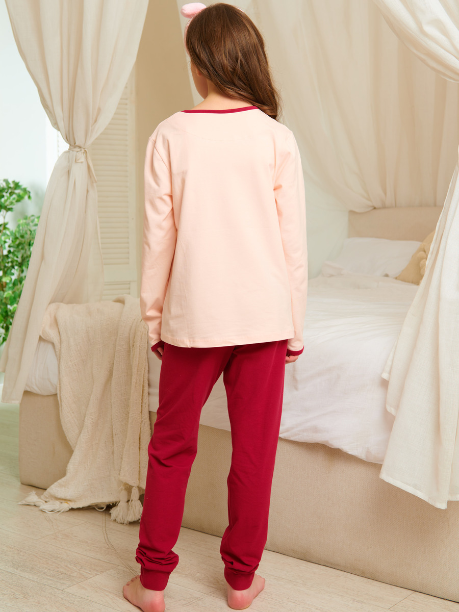 Пижама для девочки, цвет: кремовый