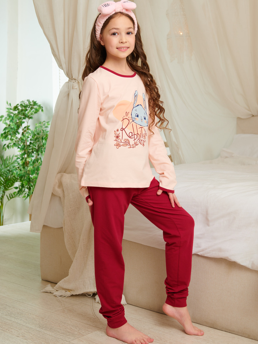 Пижама для девочки, цвет: кремовый