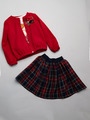 Комплект для девочки: кофточка, толстовка и юбка, цвет: красный