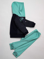 Комплект для девочки: лонгслив, штанишки и толстовка, цвет: мятный