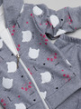 Комплект для девочки: лонгслив, штанишки и толстовка, цвет: серый меланж