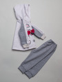 Комплект для девочки: кофточка, штанишки и толстовка, цвет: серый меланж