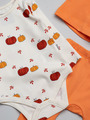 Комплект детский: боди, ползунки, шапочка, цвет: оранжевый