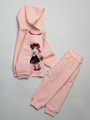 Комплект для девочки: лонгслив, штанишки и толстовка, цвет: светло-розовый