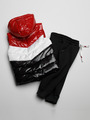 Комплект для мальчика: толстовка и брюки с начесом, жилет болоньевый утепленный, цвет: красный