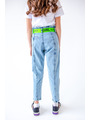 Брюки джинсовые для девочки, цвет: неон зеленый