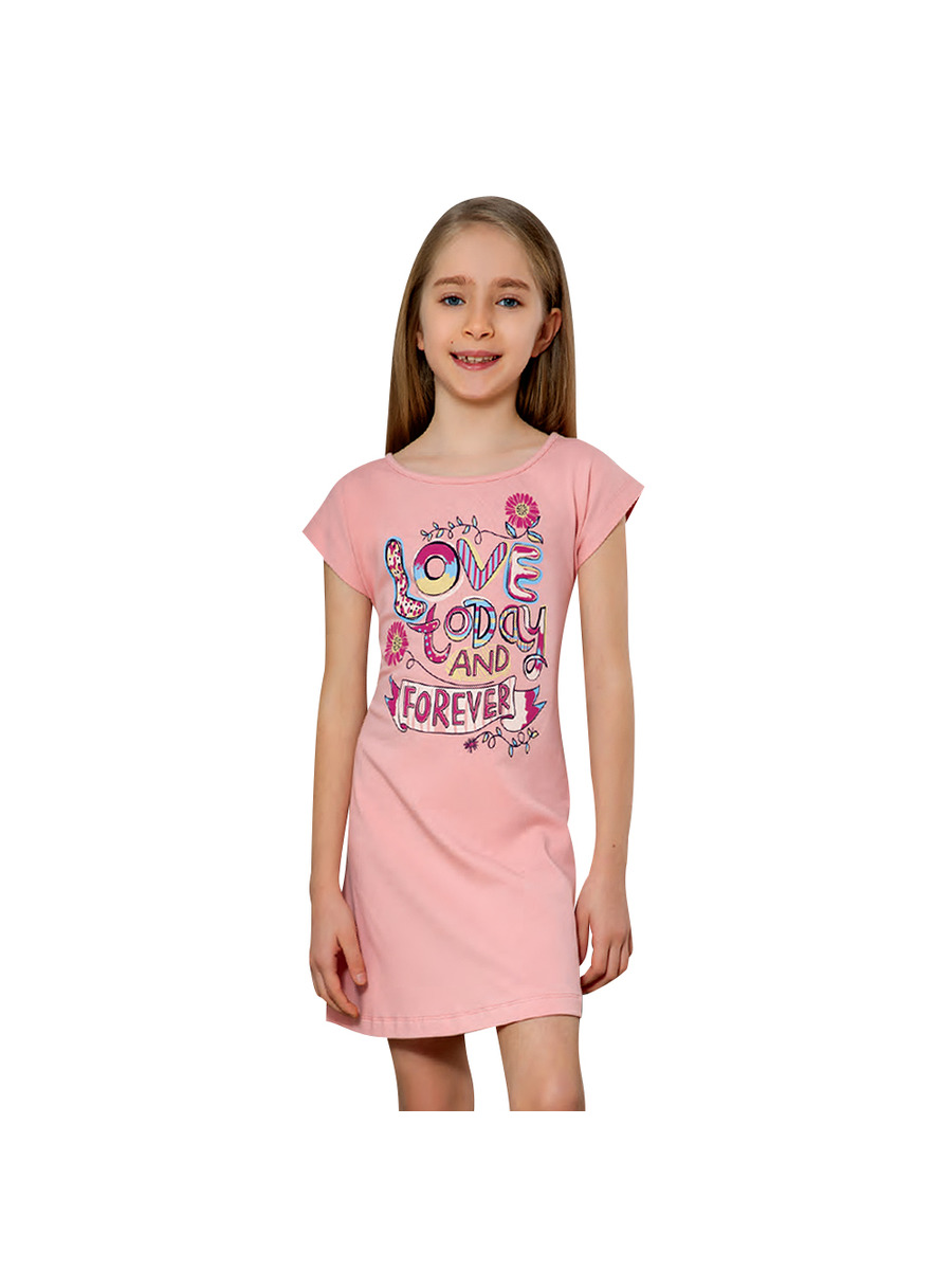 Ночная сорочка для девочки, цвет: персиковый