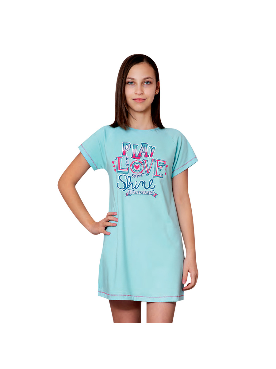 Ночная сорочка для девочки, цвет: бирюзовый