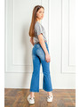 Брюки джинсовые с ремнем для девочки, цвет: деним