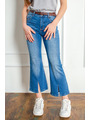 Брюки джинсовые с ремнем для девочки, цвет: деним