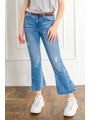 Брюки джинсовые с ремнем для девочки, цвет: голубой