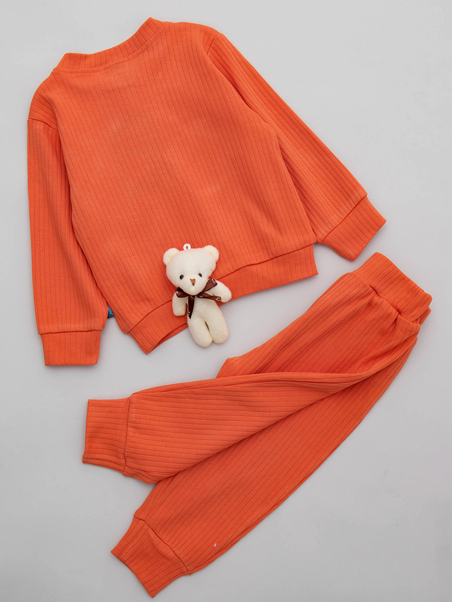 Комплект с игрушкой для мальчика : свитшот и штанишки, цвет: оранжевый