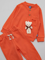 Комплект с игрушкой для мальчика : свитшот и штанишки, цвет: оранжевый