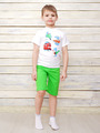 Комплект для мальчика: футболка и шорты, цвет: зеленый