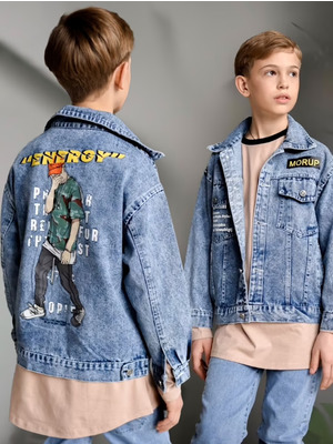 Куртка джинсовая с термоаппликацией для мальчика