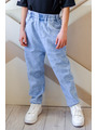 Брюки джинсовые с ремнем для мальчика, цвет: голубой