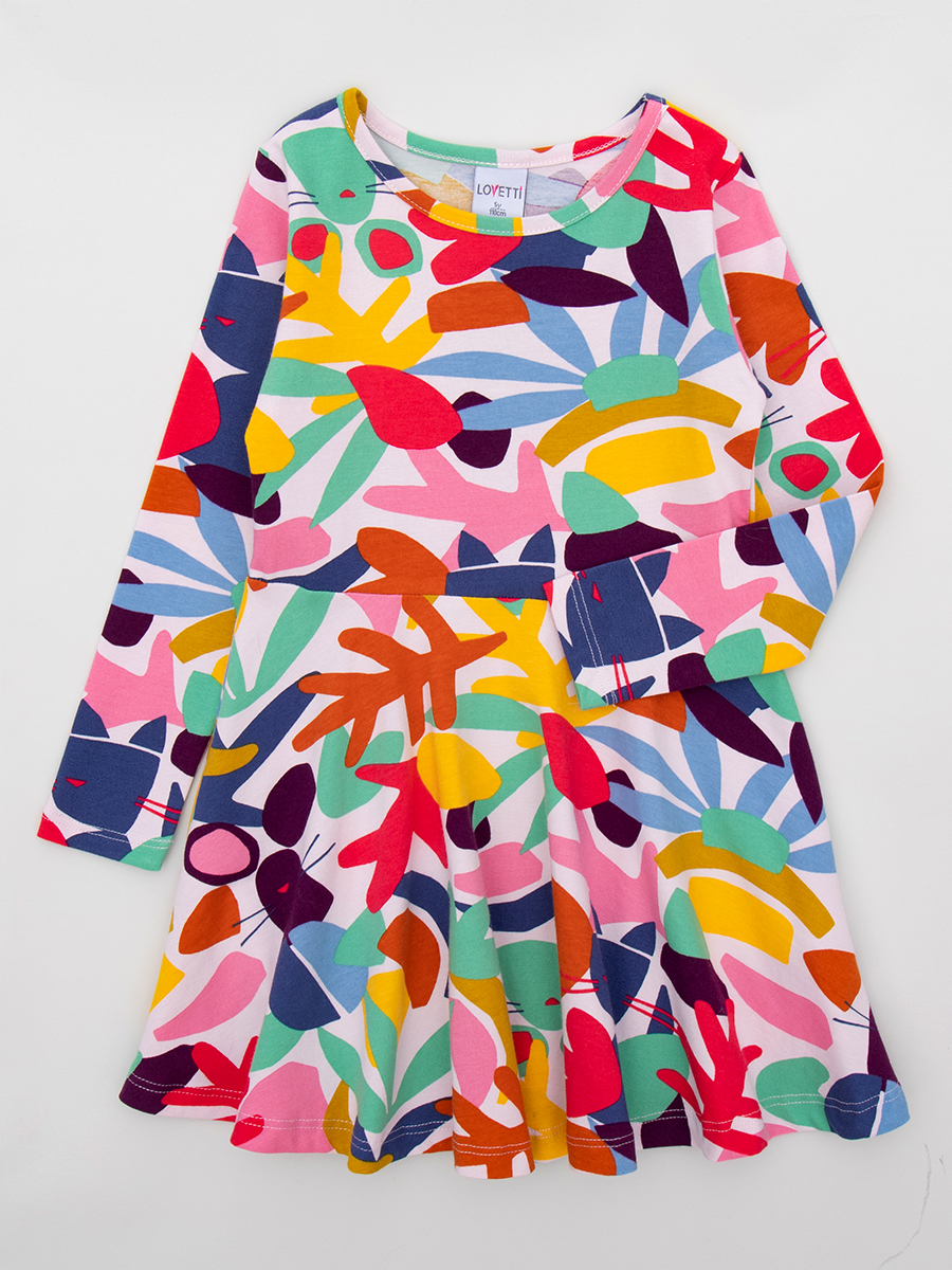 Платье приталенное с расклешенной юбкой, цвет: коралловый