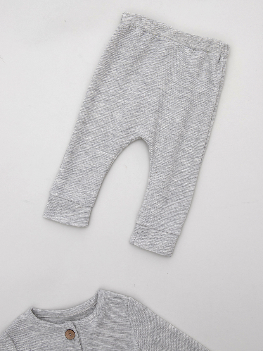 Комплект для девочки: кофточка и штанишки, цвет: серый меланж