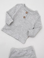 Комплект для девочки: кофточка и штанишки, цвет: серый меланж