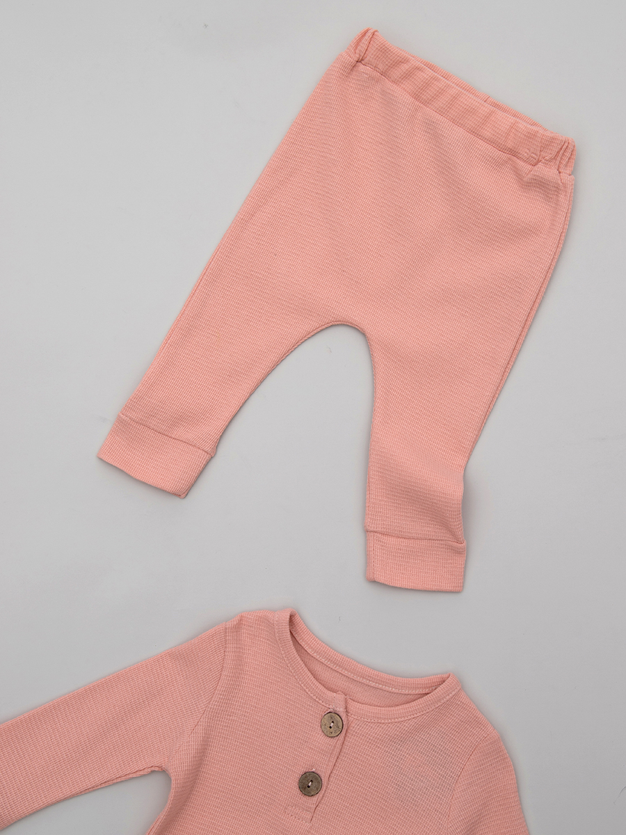 Комплект для девочки: кофточка и штанишки, цвет: пудра
