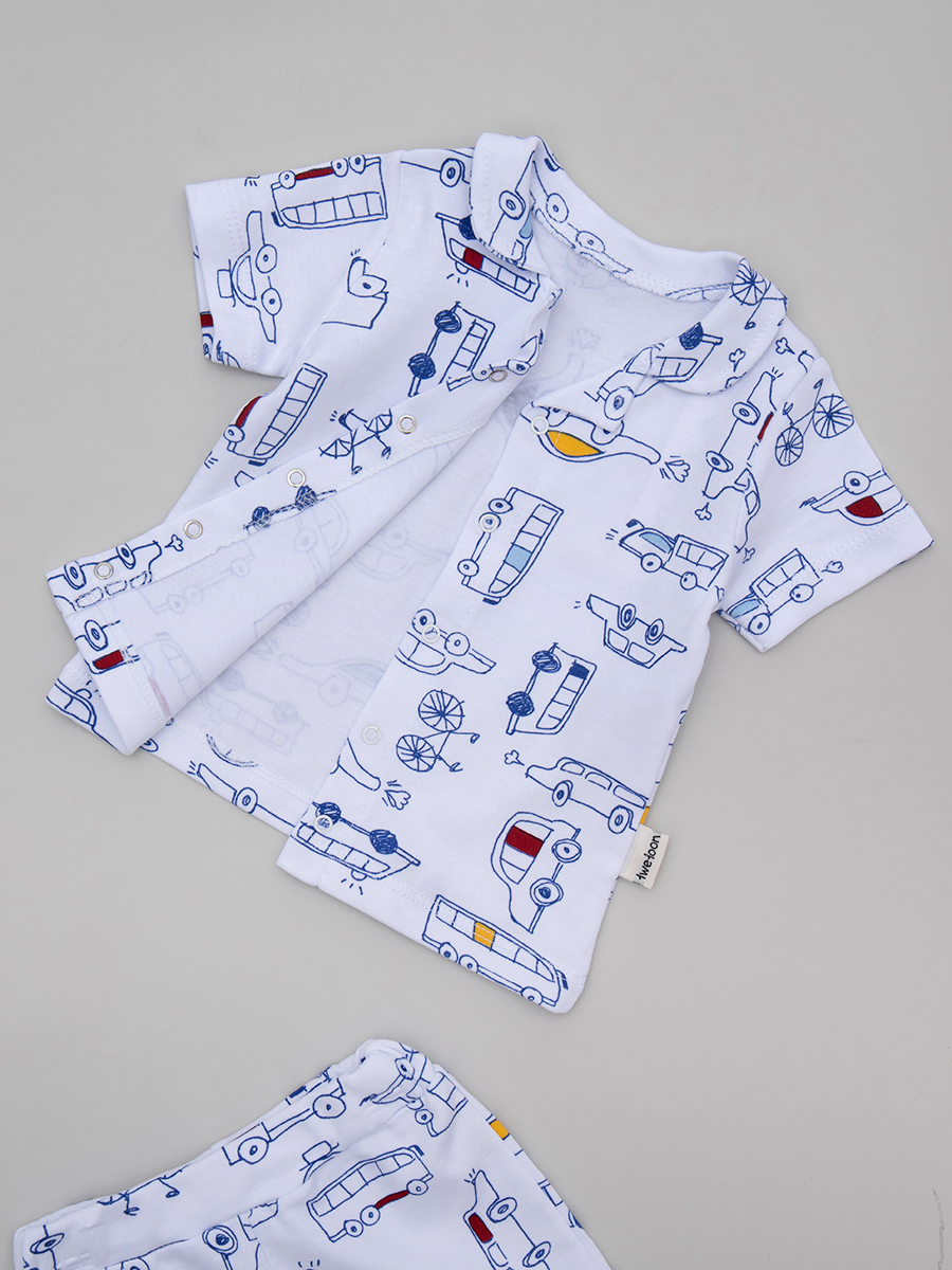 Комплект для мальчика: кофточка и шорты, цвет: белый