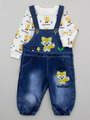 Комплект детский: кофточка и джинсовый полукомбинезон, цвет: желтый