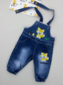 Комплект детский: кофточка и джинсовый полукомбинезон, цвет: желтый