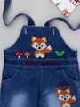 Комплект детский: кофточка и джинсовый полукомбинезон, цвет: оранжевый