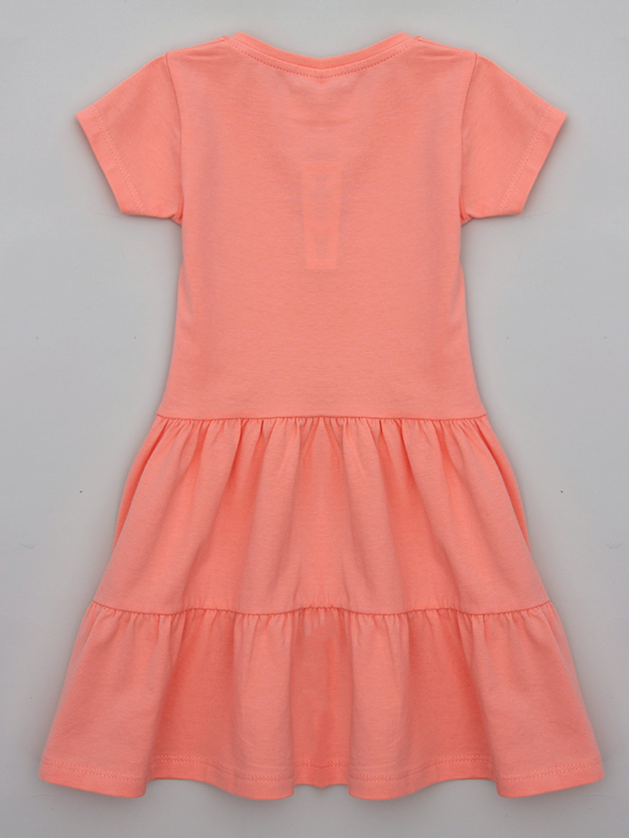 Платье приталенное с расклешенной юбкой, цвет: персиковый