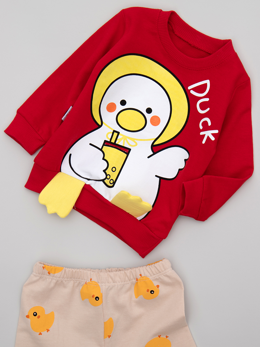 Комплект детский: кофточка и штанишки, цвет: красный