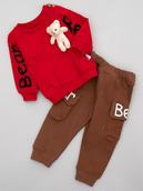 Комплект для мальчика с игрушкой: кофточка и штанишки