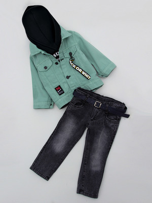 Комплект для мальчика: свитшот, брюки джинсовые и рубашка