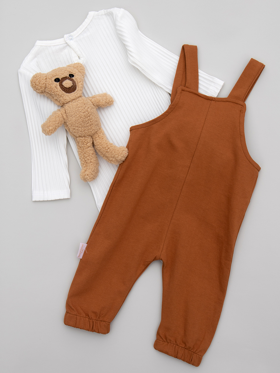 Комплект детский с игрушкой, цвет: коричневый