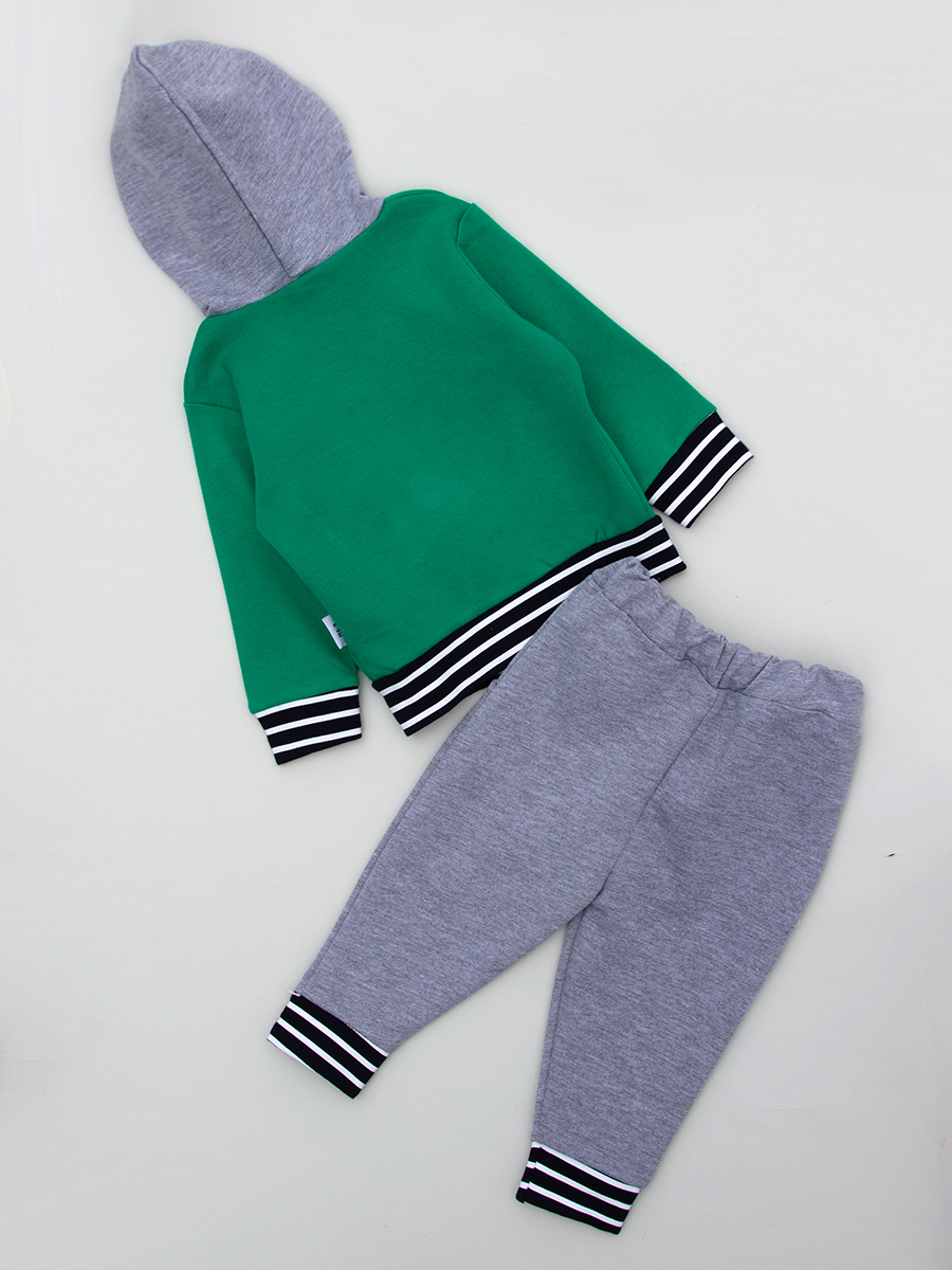 Комплект для мальчика: кофточка, штанишки и толстовка, цвет: зеленый