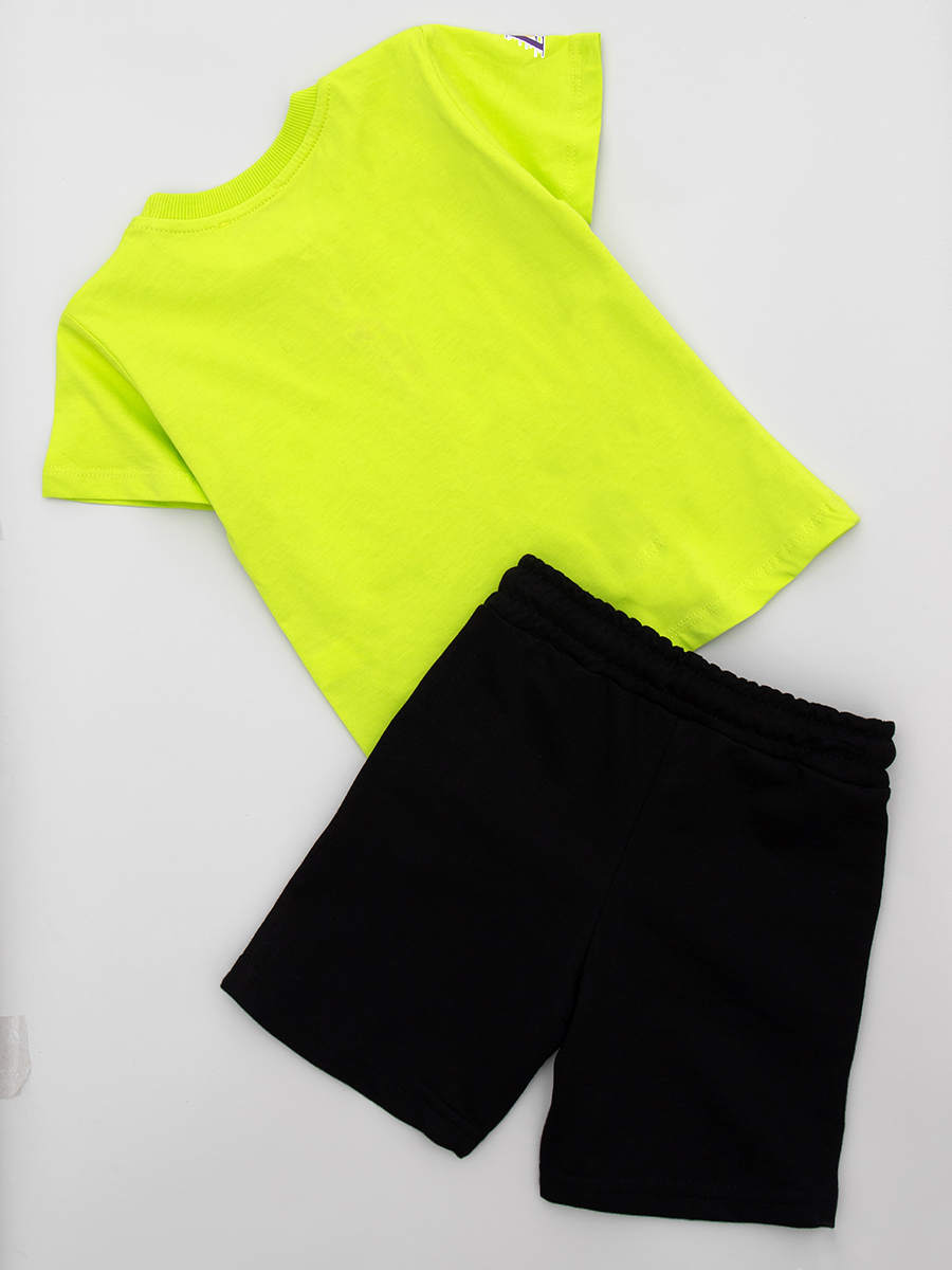 Комплект для девочки: футболка и шорты, цвет: салатовый