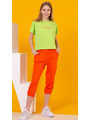 Комплект для девочки: футболка и брюки укороченные, цвет: салатовый